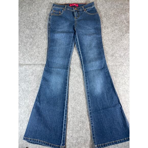 Women's Blue Flared Jeans - Picture 1 of 7